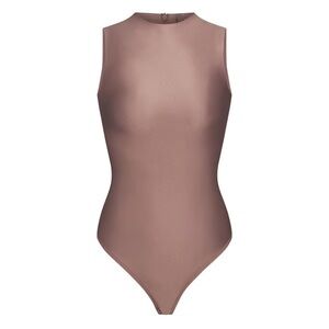 Skims Disco Sleeveless Mock Neck Bodysuit - Umber - S